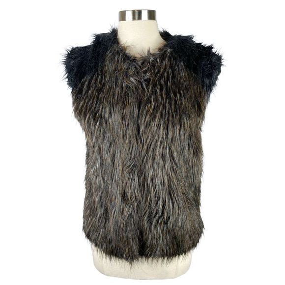Zara Woman Ombré Faux Fur Vest - Size Medium - Picture 5 of 6